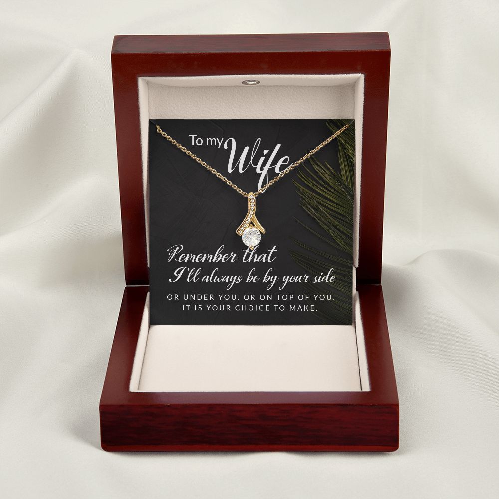 To My Wife Remember That I'll Always Alluring Ribbon Necklace Message Card-Express Your Love Gifts