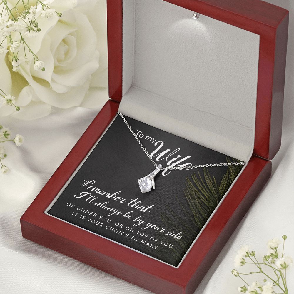 To My Wife Remember That I'll Always Alluring Ribbon Necklace Message Card-Express Your Love Gifts