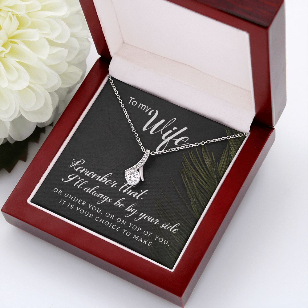 To My Wife Remember That I'll Always Alluring Ribbon Necklace Message Card-Express Your Love Gifts