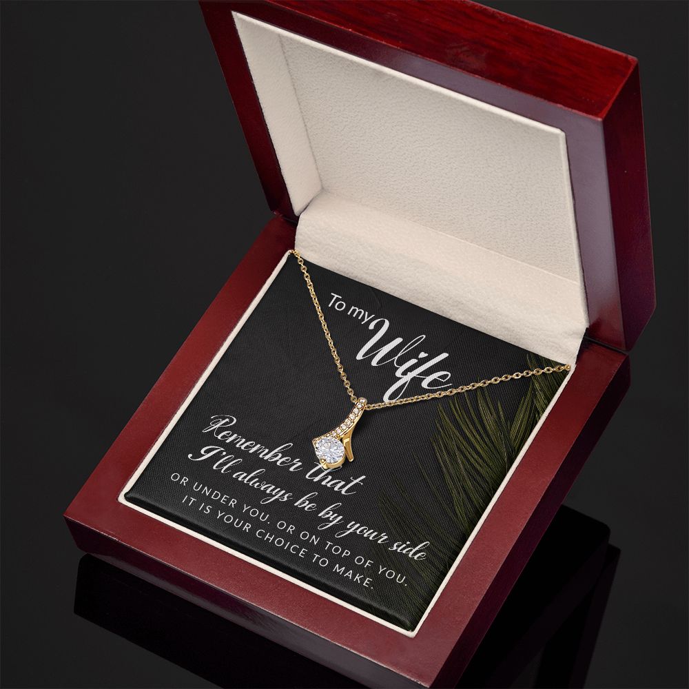 To My Wife Remember That I'll Always Alluring Ribbon Necklace Message Card-Express Your Love Gifts