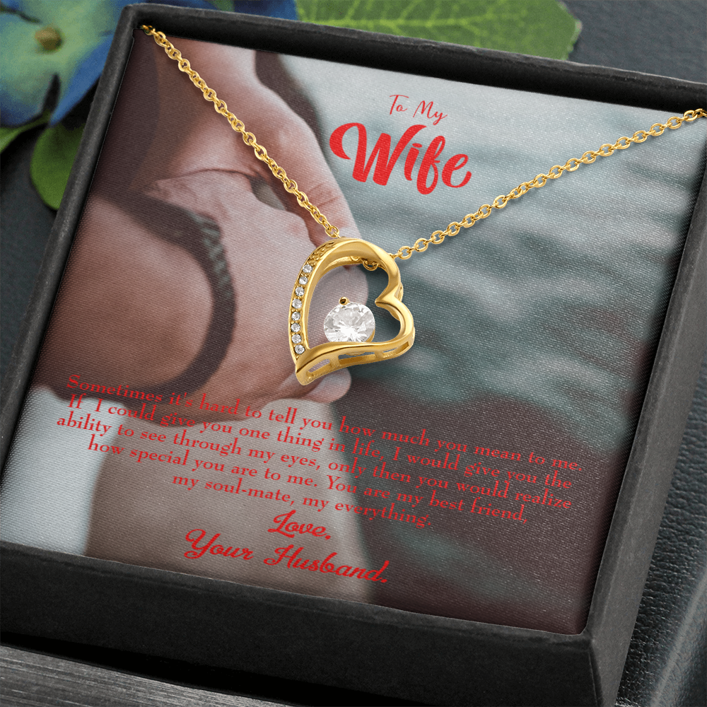 To My Wife Sometimes It's Hard Forever Necklace w Message Card-Express Your Love Gifts