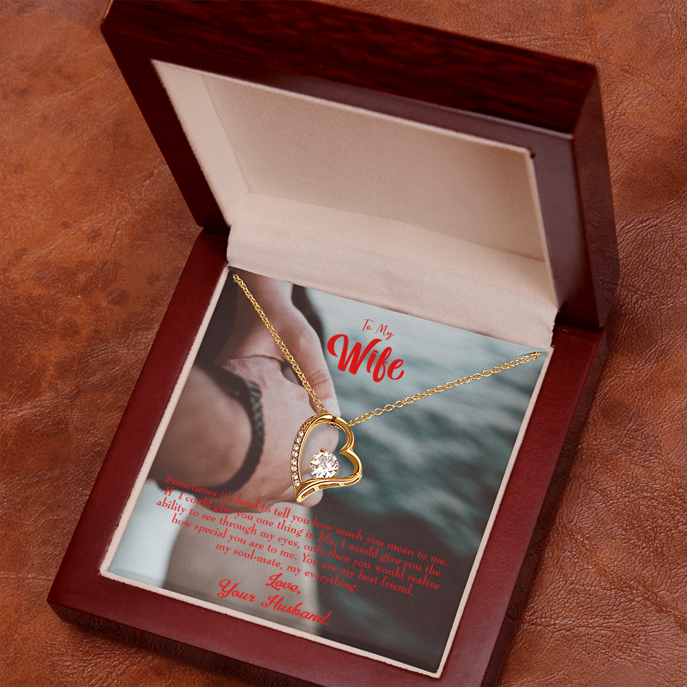 To My Wife Sometimes It's Hard Forever Necklace w Message Card-Express Your Love Gifts