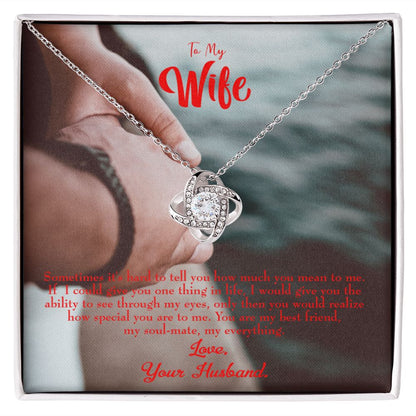 To My Wife Sometimes It's Hard Infinity Knot Necklace Message Card-Express Your Love Gifts