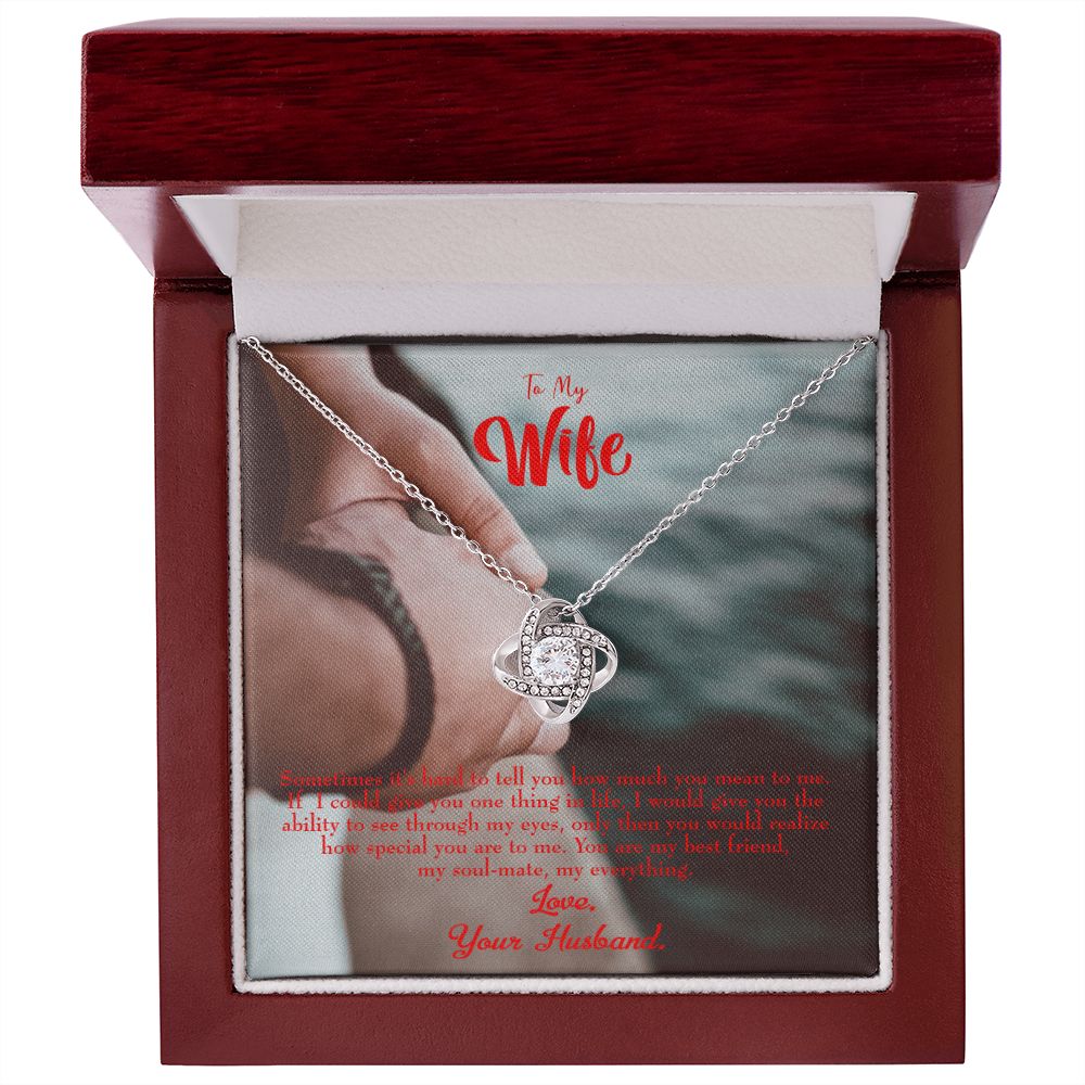 To My Wife Sometimes It's Hard Infinity Knot Necklace Message Card-Express Your Love Gifts