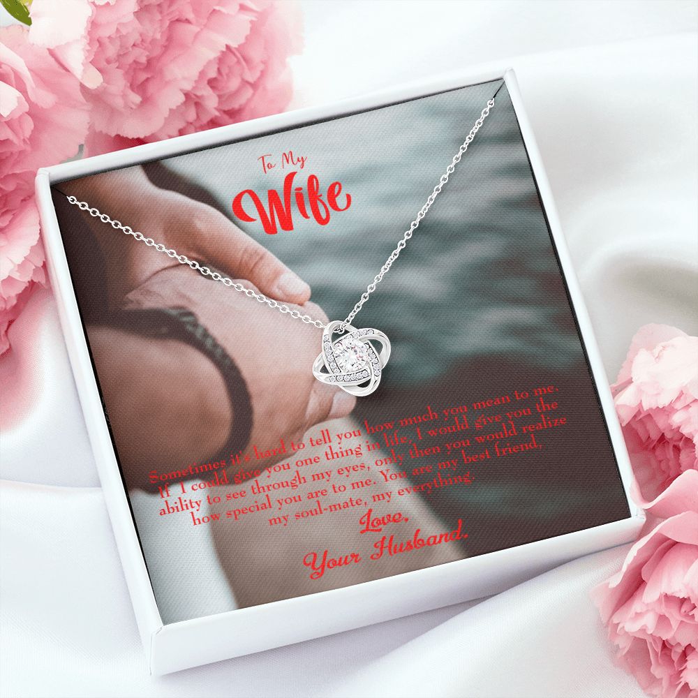To My Wife Sometimes It's Hard Infinity Knot Necklace Message Card-Express Your Love Gifts