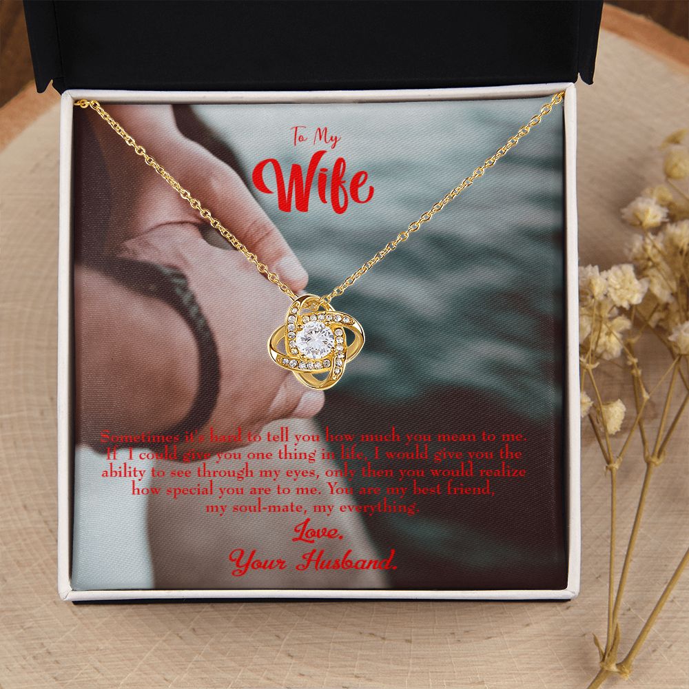 To My Wife Sometimes It's Hard Infinity Knot Necklace Message Card-Express Your Love Gifts