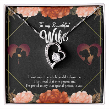 To My Wife Special Person Forever Necklace w Message Card-Express Your Love Gifts