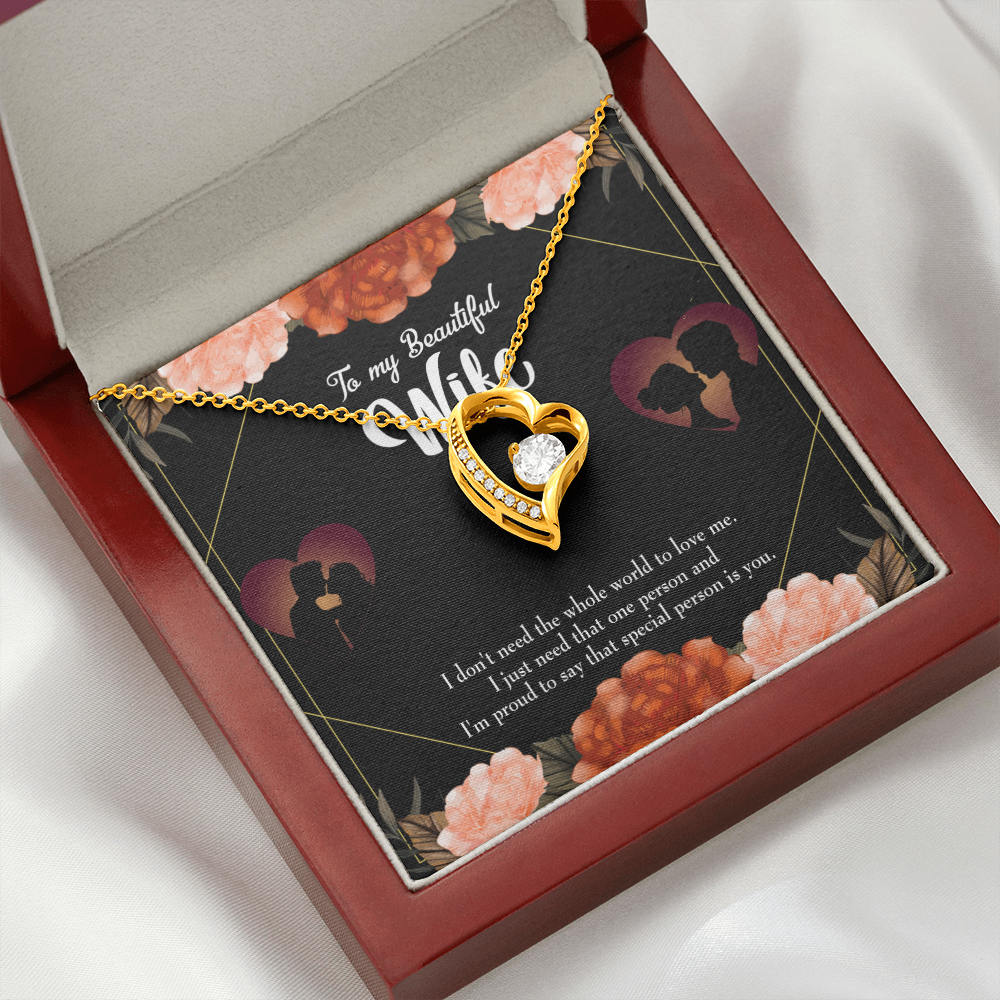 To My Wife Special Person Forever Necklace w Message Card-Express Your Love Gifts