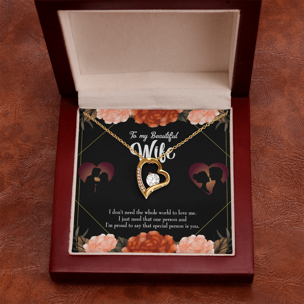 To My Wife Special Person Forever Necklace w Message Card-Express Your Love Gifts