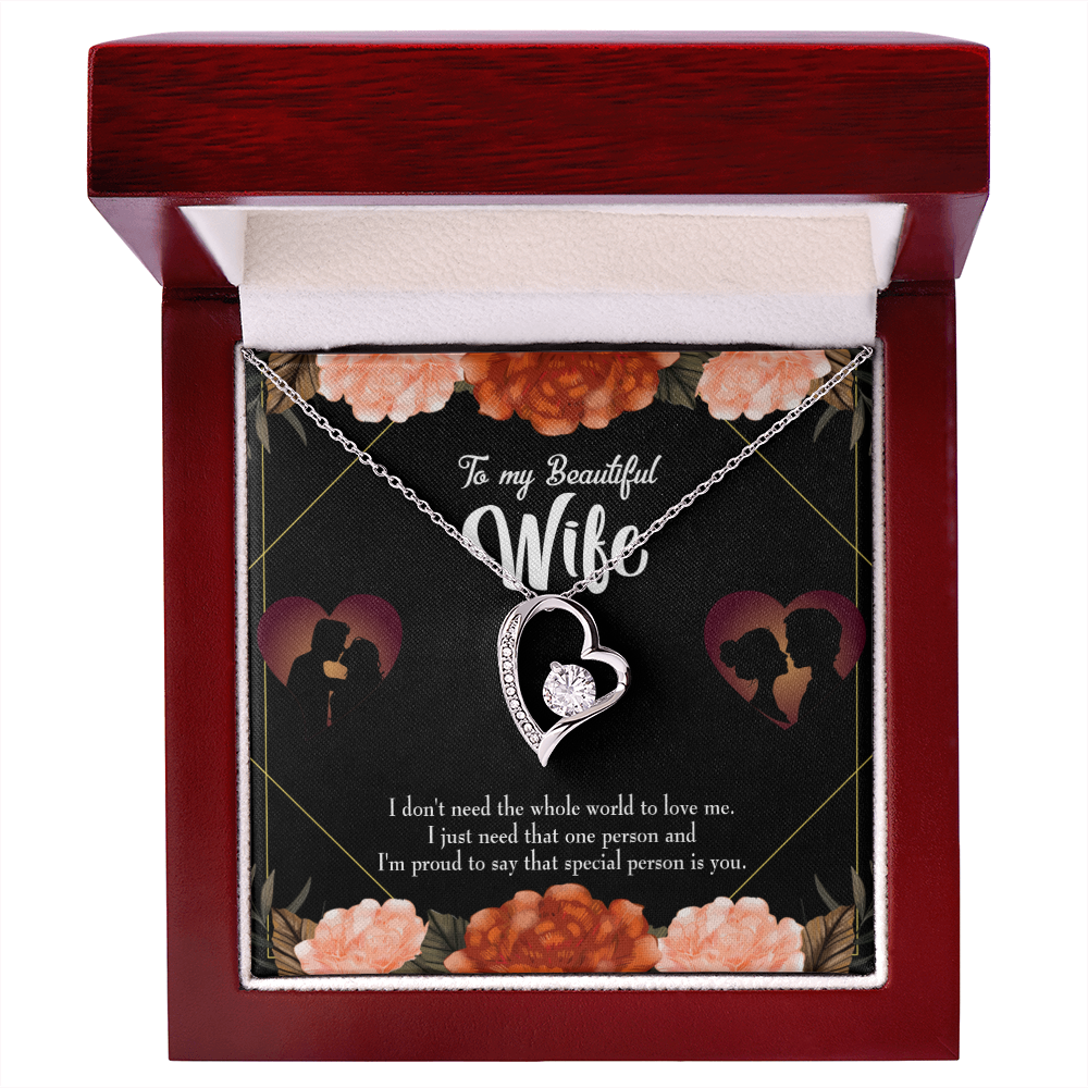 To My Wife Special Person Forever Necklace w Message Card-Express Your Love Gifts