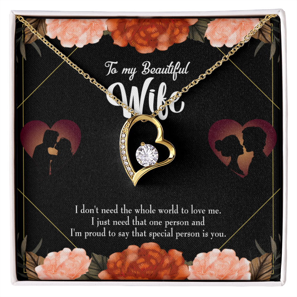 To My Wife Special Person Forever Necklace w Message Card-Express Your Love Gifts