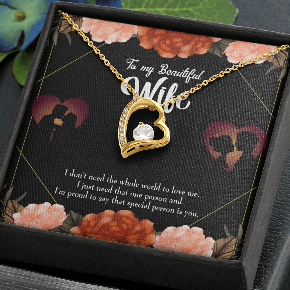 To My Wife Special Person Forever Necklace w Message Card-Express Your Love Gifts