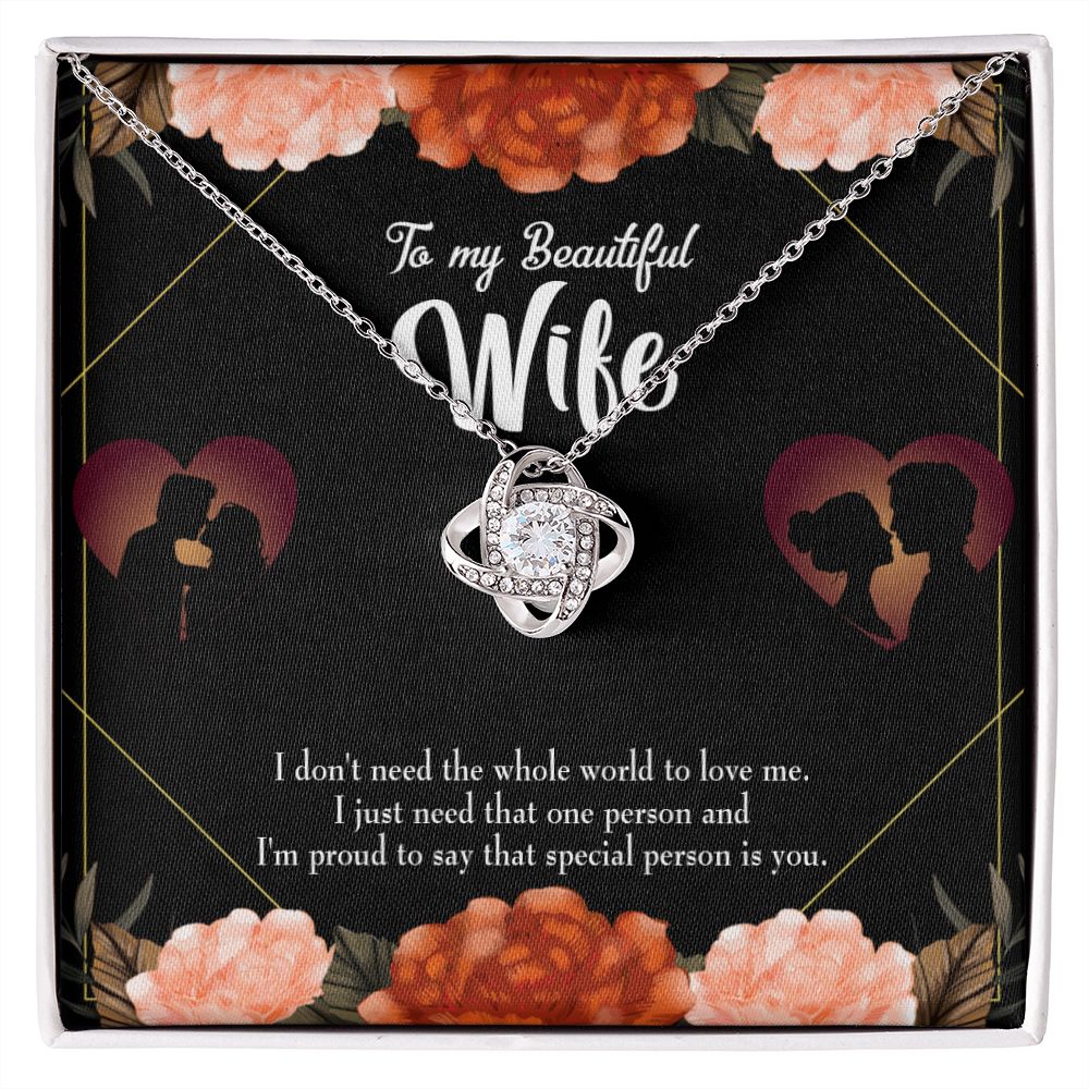 To My Wife Special Person Infinity Knot Necklace Message Card-Express Your Love Gifts