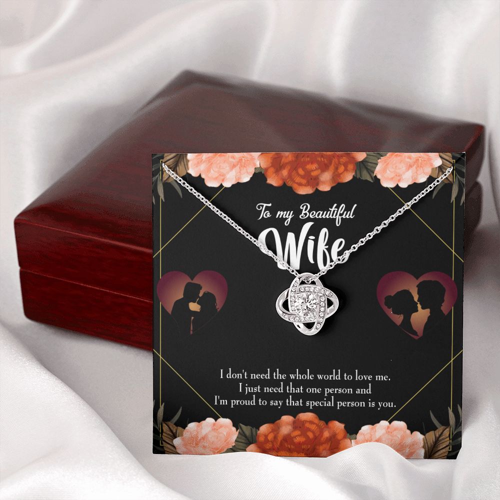 To My Wife Special Person Infinity Knot Necklace Message Card-Express Your Love Gifts