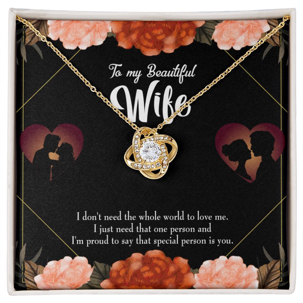 To My Wife Special Person Infinity Knot Necklace Message Card-Express Your Love Gifts