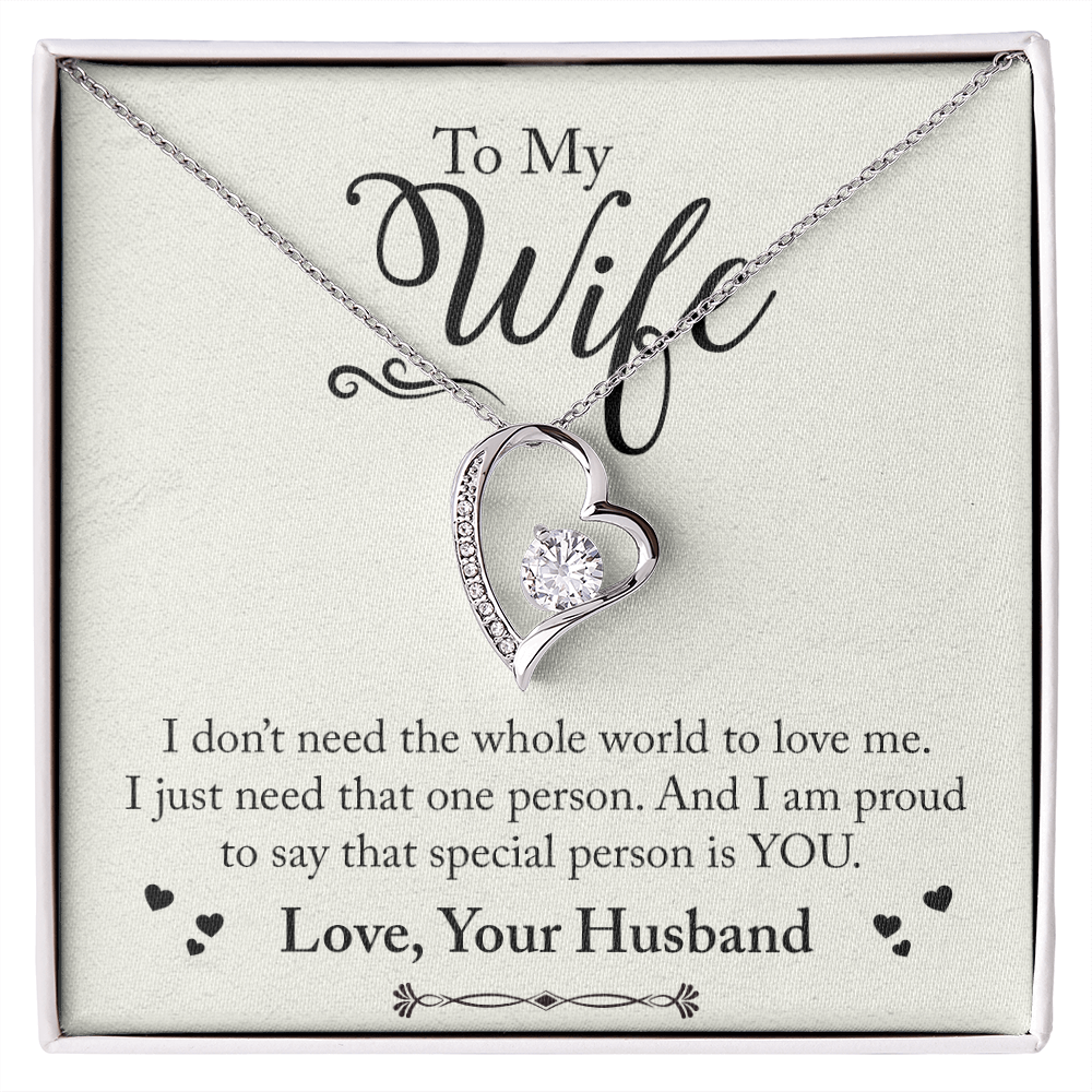 To My Wife Special Person is You Forever Necklace w Message Card-Express Your Love Gifts