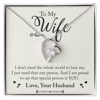 To My Wife Special Person is You Forever Necklace w Message Card-Express Your Love Gifts