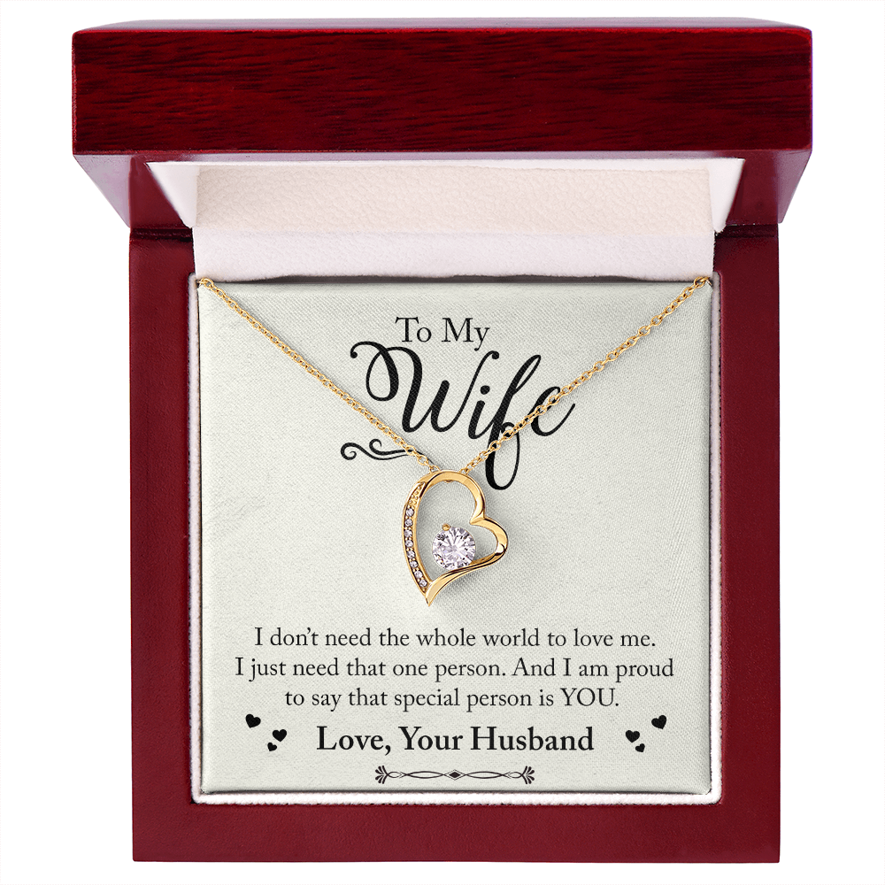 To My Wife Special Person is You Forever Necklace w Message Card-Express Your Love Gifts