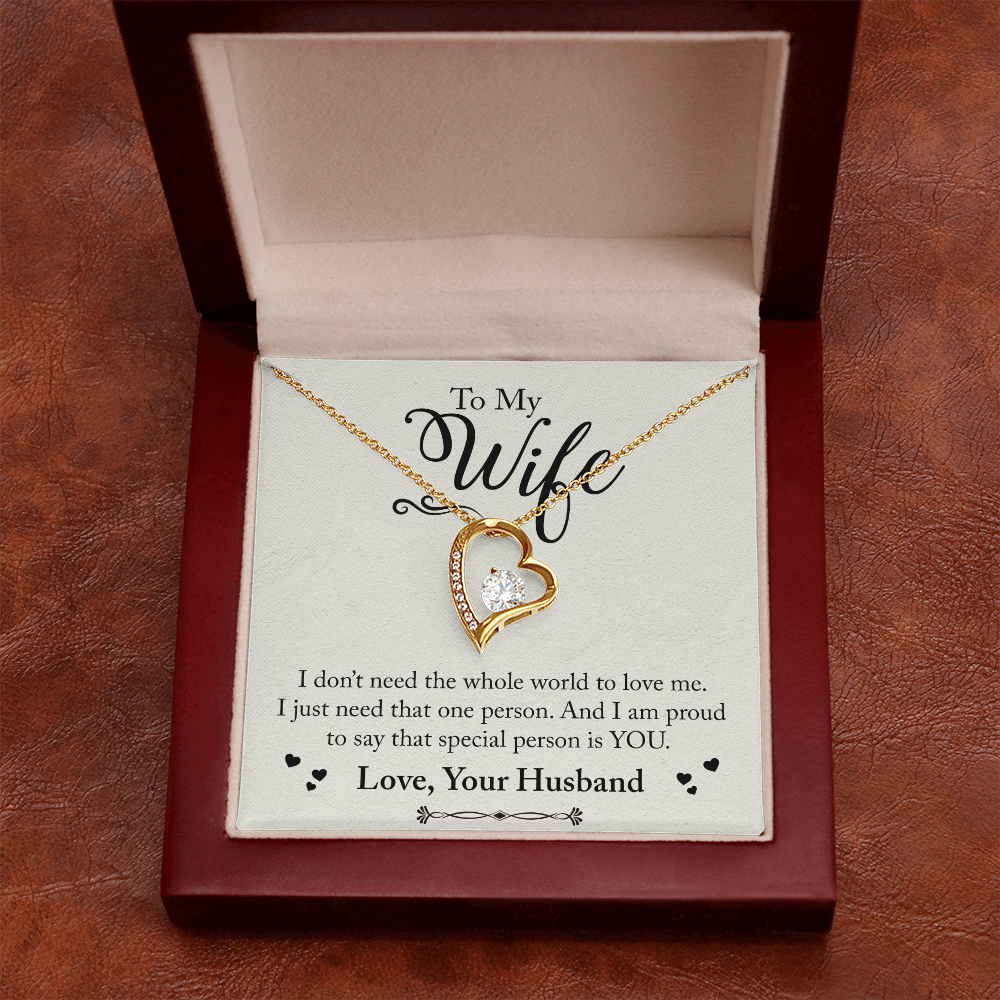 To My Wife Special Person is You Forever Necklace w Message Card-Express Your Love Gifts