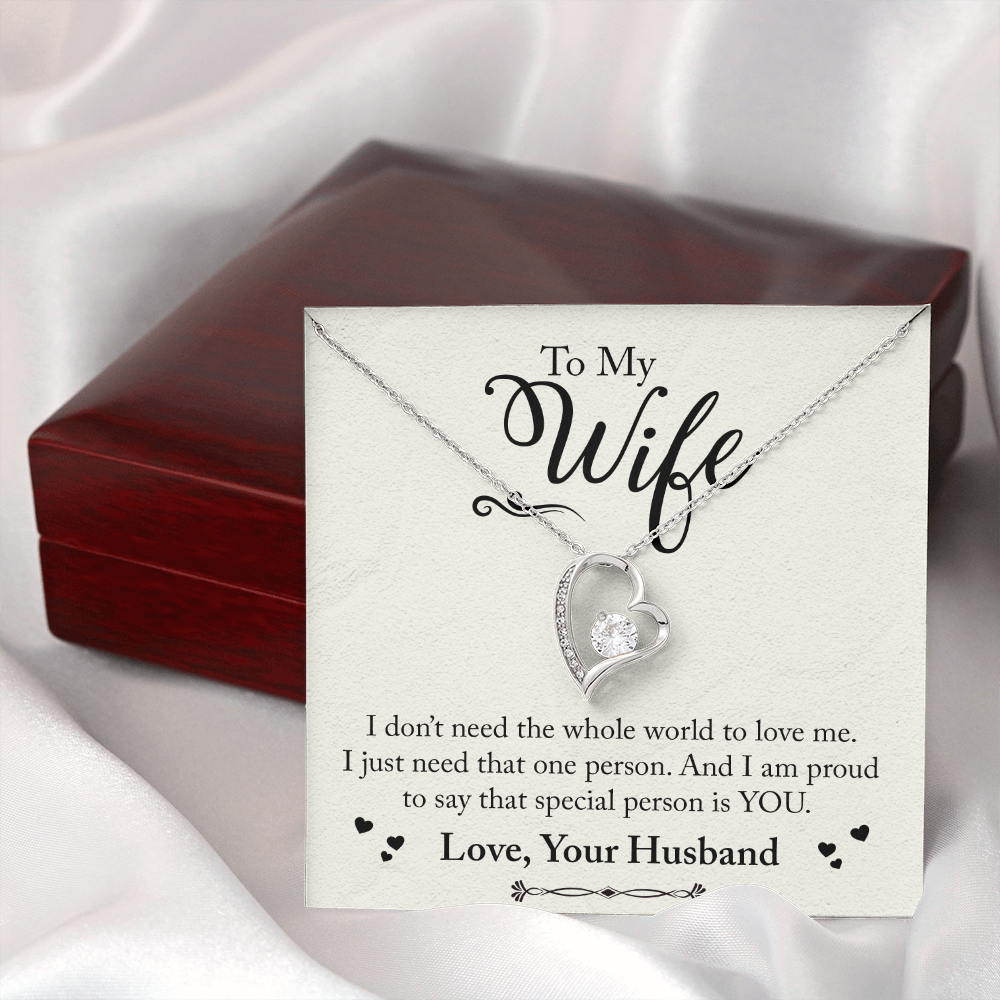 To My Wife Special Person is You Forever Necklace w Message Card-Express Your Love Gifts