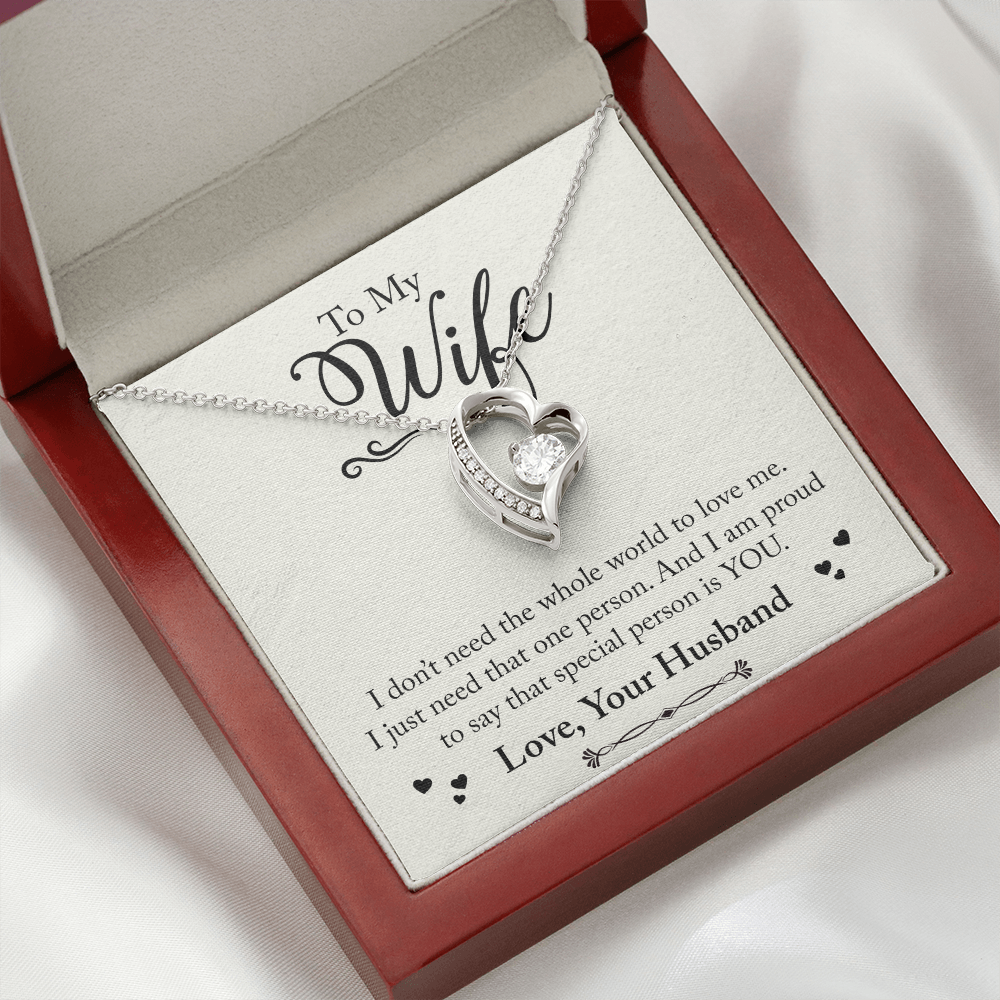 To My Wife Special Person is You Forever Necklace w Message Card-Express Your Love Gifts