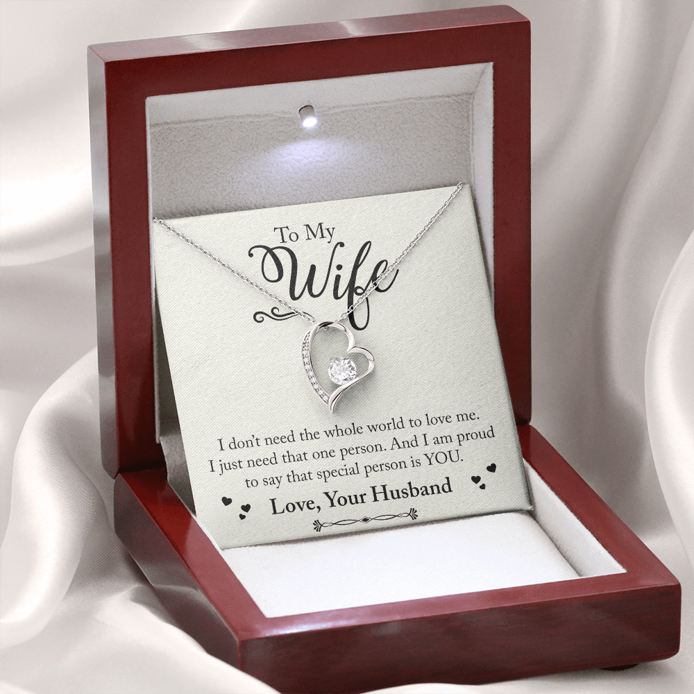 To My Wife Special Person is You Forever Necklace w Message Card-Express Your Love Gifts