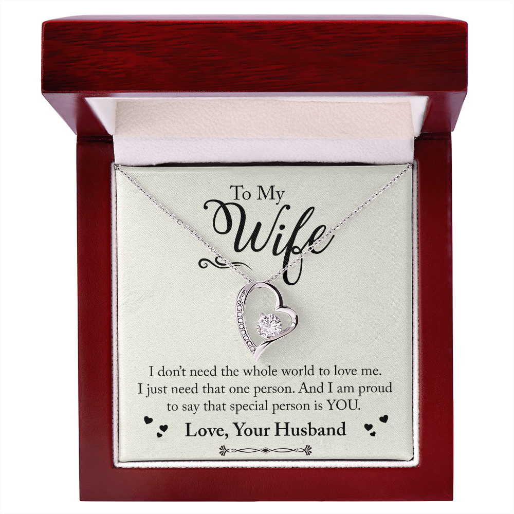 To My Wife Special Person is You Forever Necklace w Message Card-Express Your Love Gifts