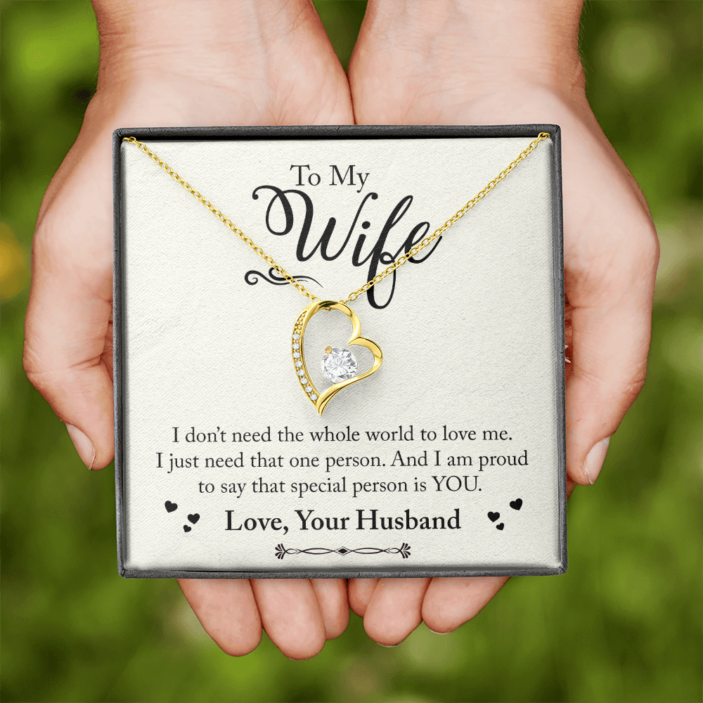 To My Wife Special Person is You Forever Necklace w Message Card-Express Your Love Gifts