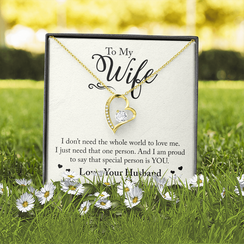 To My Wife Special Person is You Forever Necklace w Message Card-Express Your Love Gifts