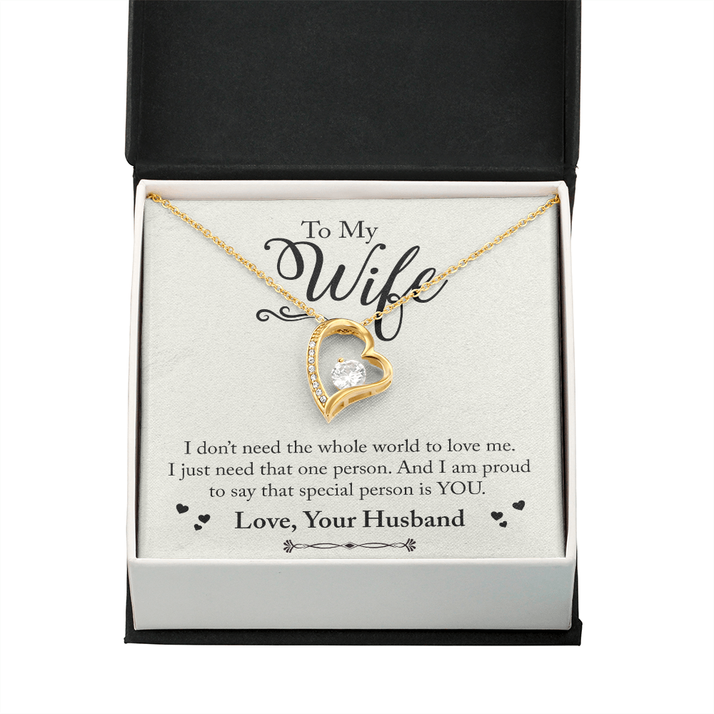 To My Wife Special Person is You Forever Necklace w Message Card-Express Your Love Gifts