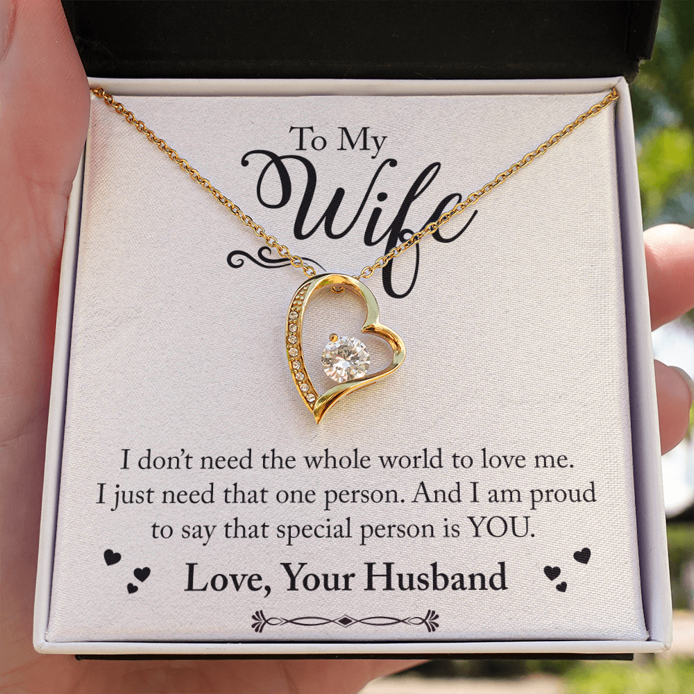 To My Wife Special Person is You Forever Necklace w Message Card-Express Your Love Gifts