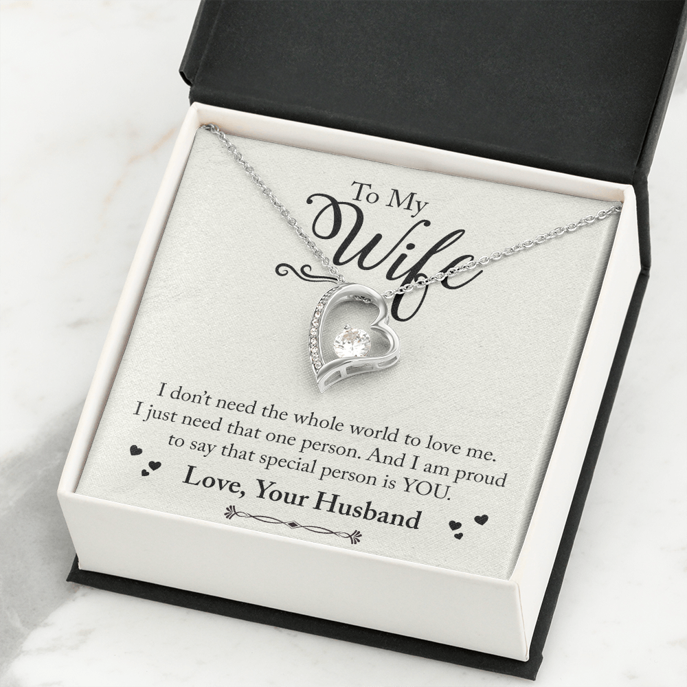 To My Wife Special Person is You Forever Necklace w Message Card-Express Your Love Gifts