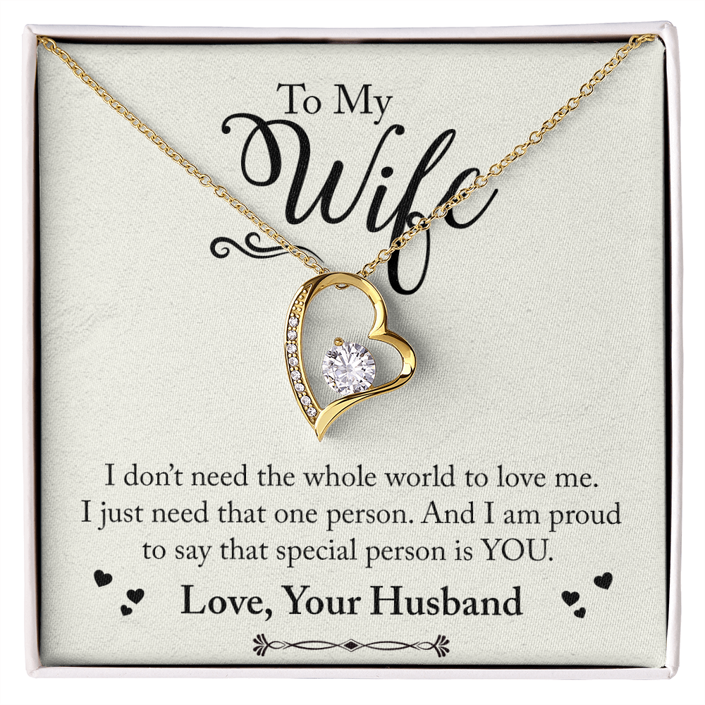 To My Wife Special Person is You Forever Necklace w Message Card-Express Your Love Gifts