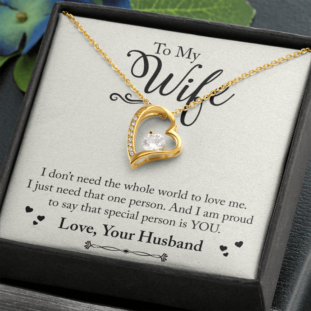 To My Wife Special Person is You Forever Necklace w Message Card-Express Your Love Gifts