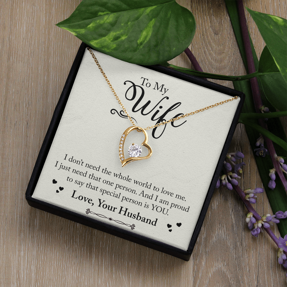 To My Wife Special Person is You Forever Necklace w Message Card-Express Your Love Gifts