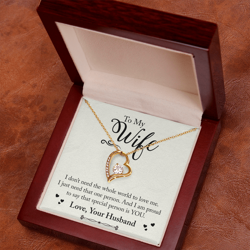 To My Wife Special Person is You Forever Necklace w Message Card-Express Your Love Gifts