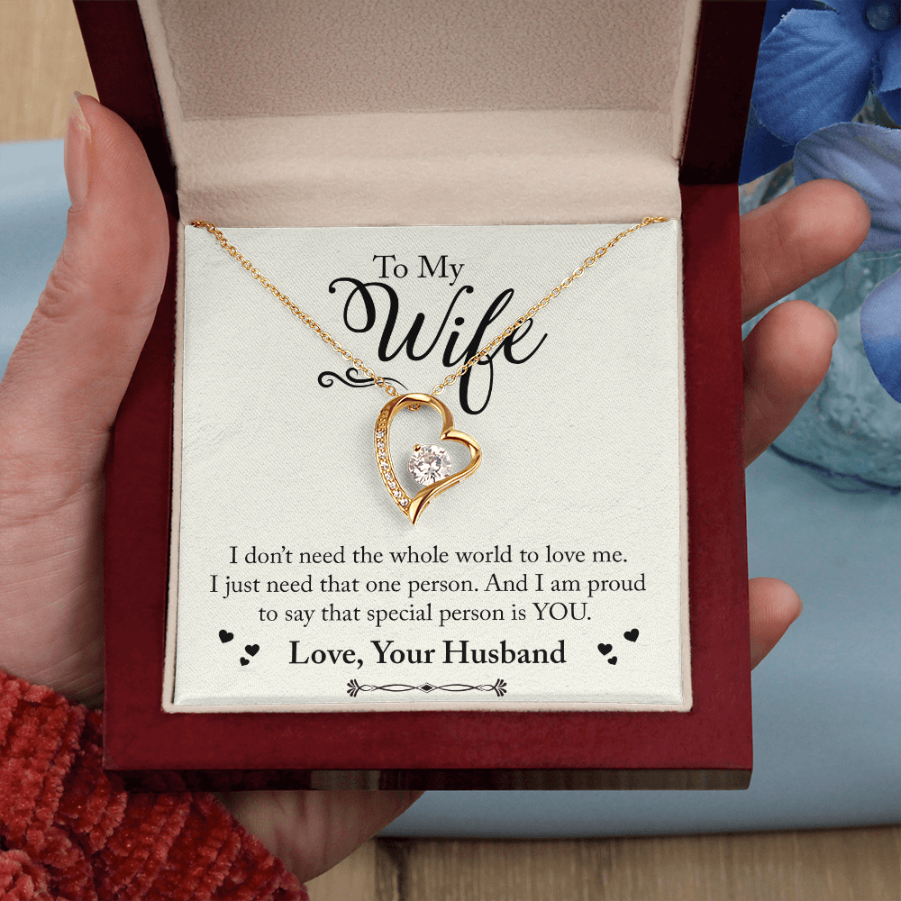 To My Wife Special Person is You Forever Necklace w Message Card-Express Your Love Gifts