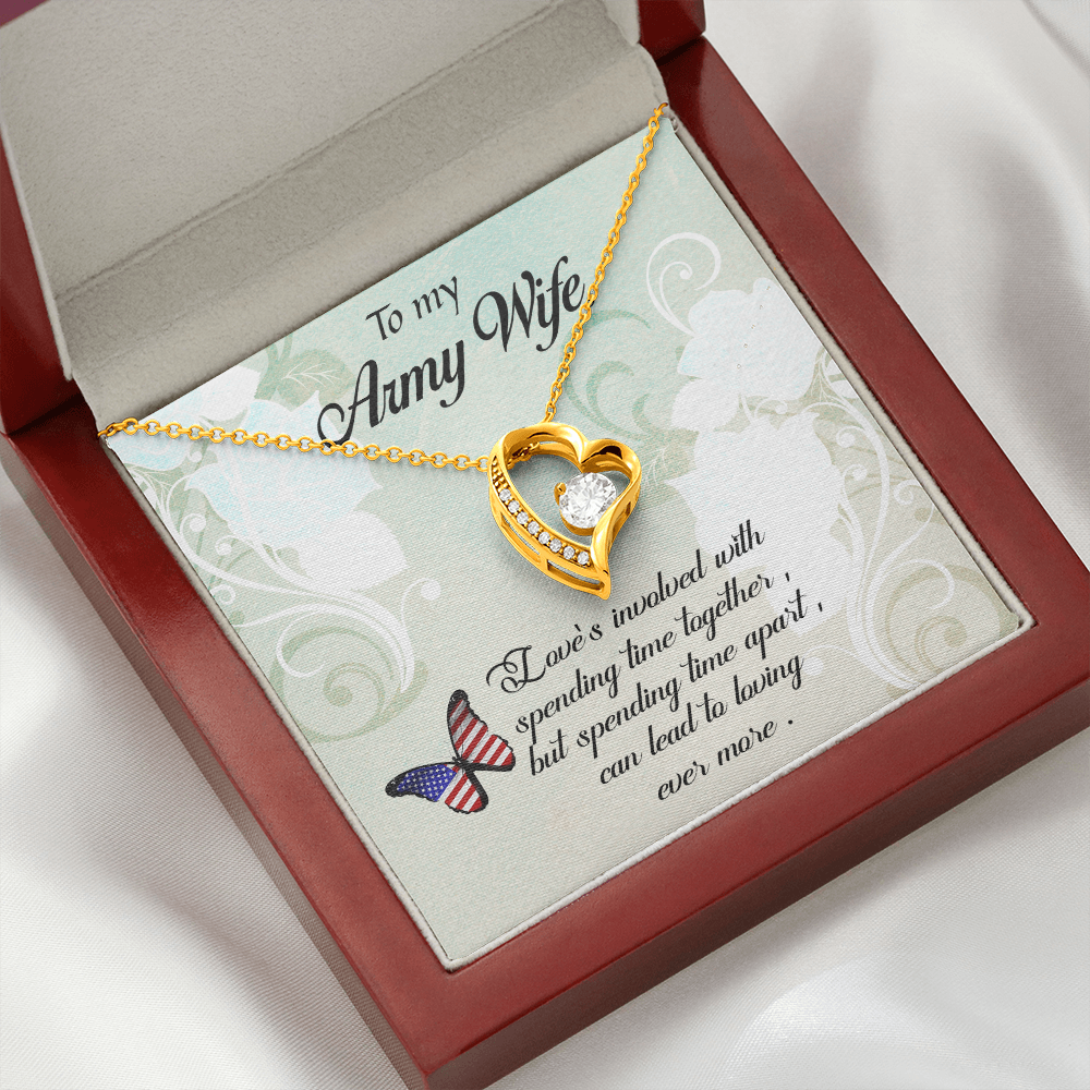 To My Wife Spending Time Together Army Wife Forever Necklace w Message Card-Express Your Love Gifts