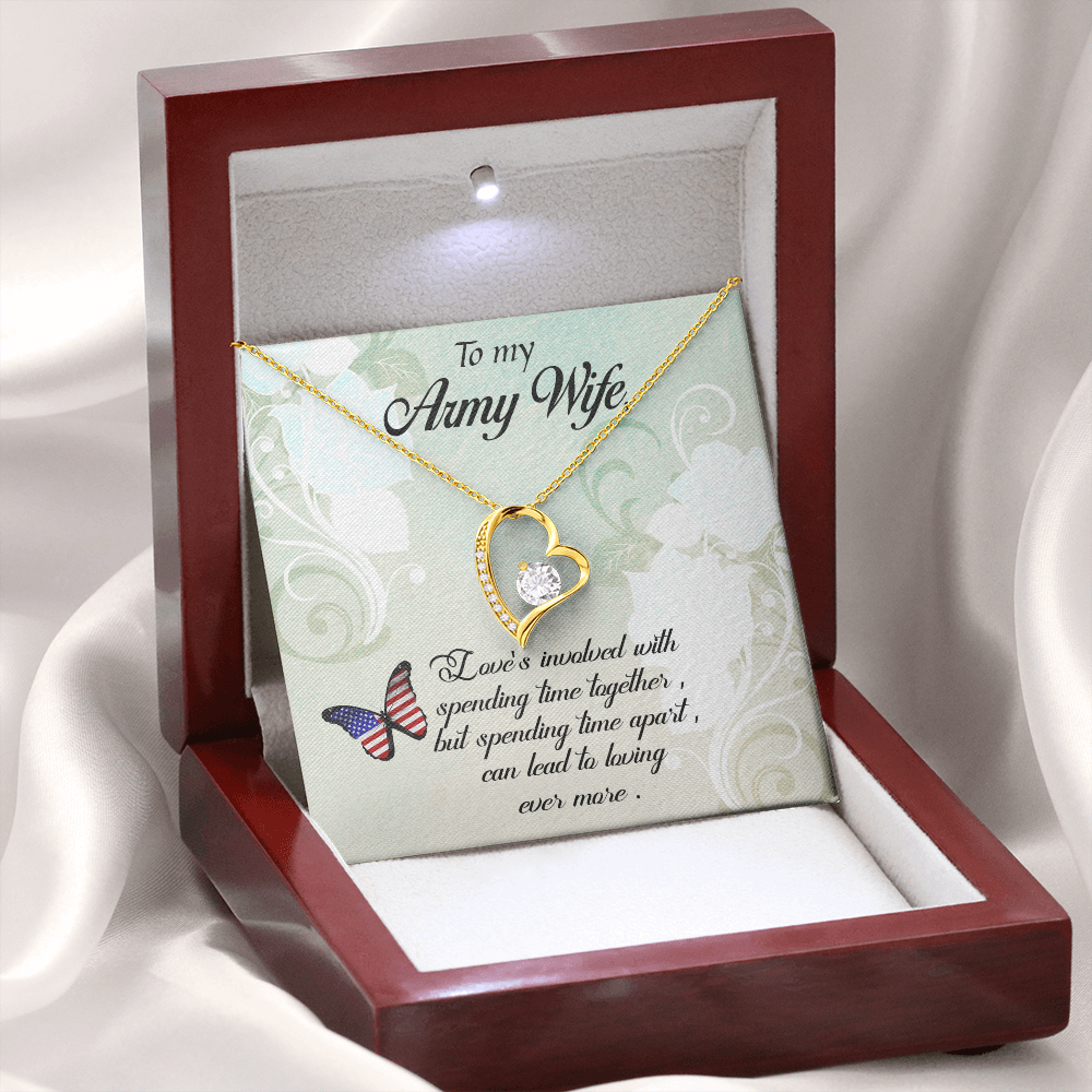 To My Wife Spending Time Together Army Wife Forever Necklace w Message Card-Express Your Love Gifts