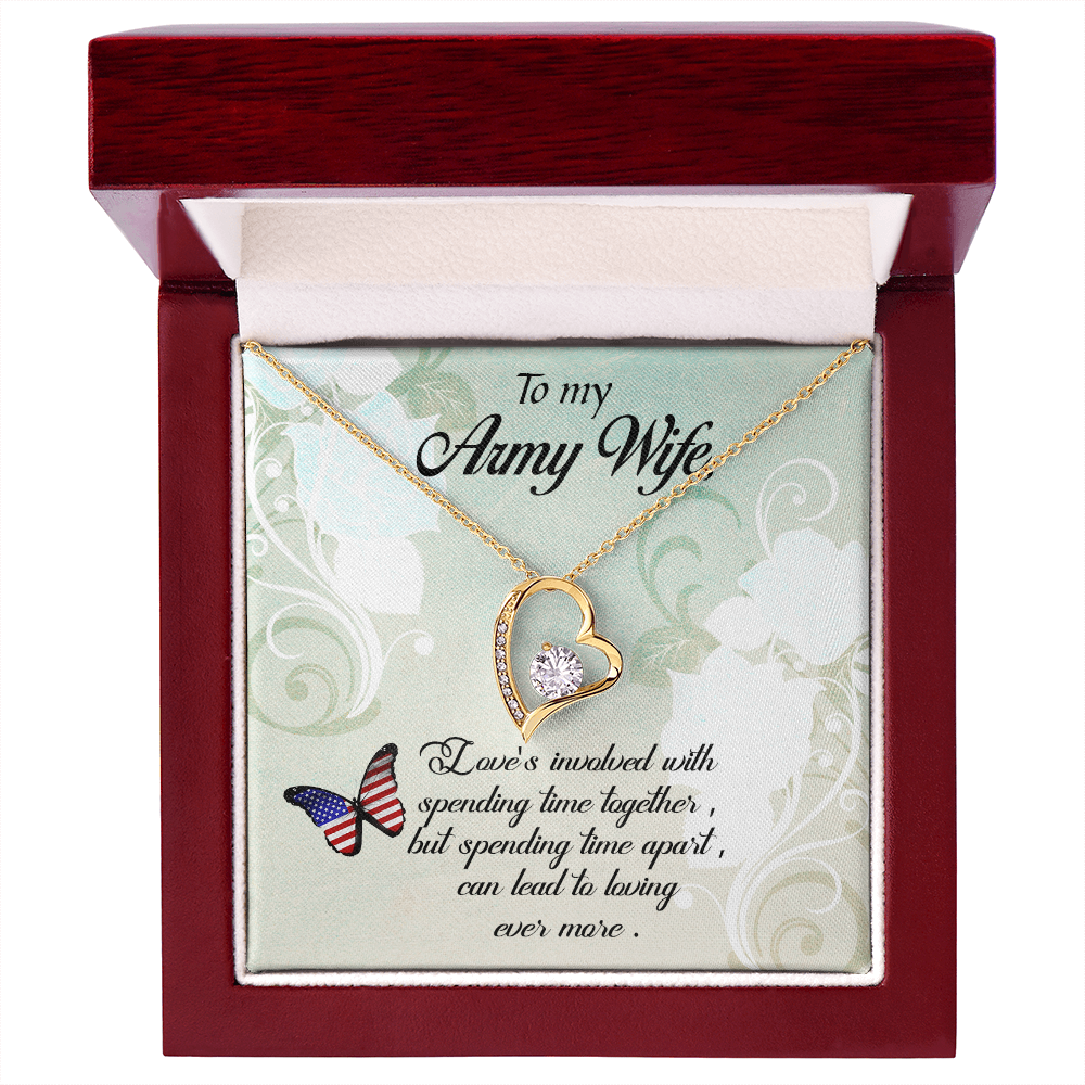 To My Wife Spending Time Together Army Wife Forever Necklace w Message Card-Express Your Love Gifts