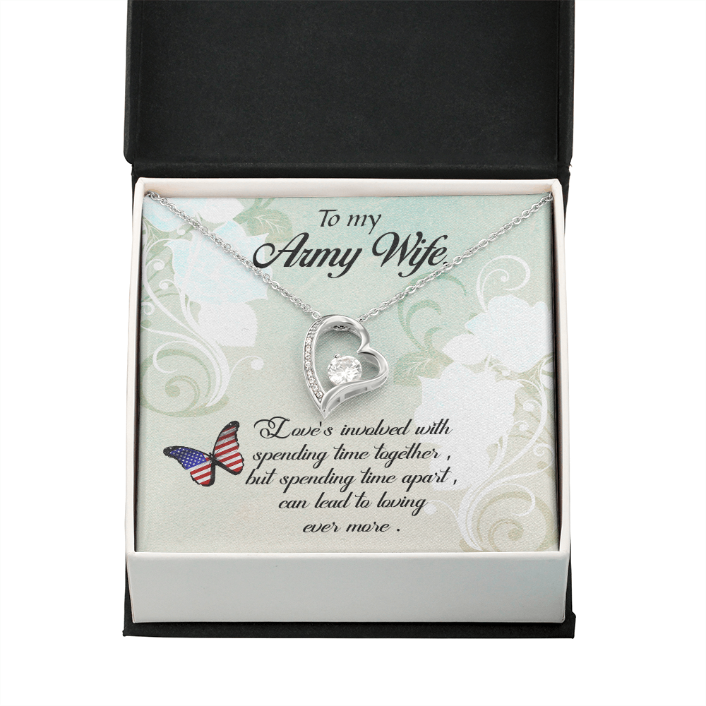 To My Wife Spending Time Together Army Wife Forever Necklace w Message Card-Express Your Love Gifts