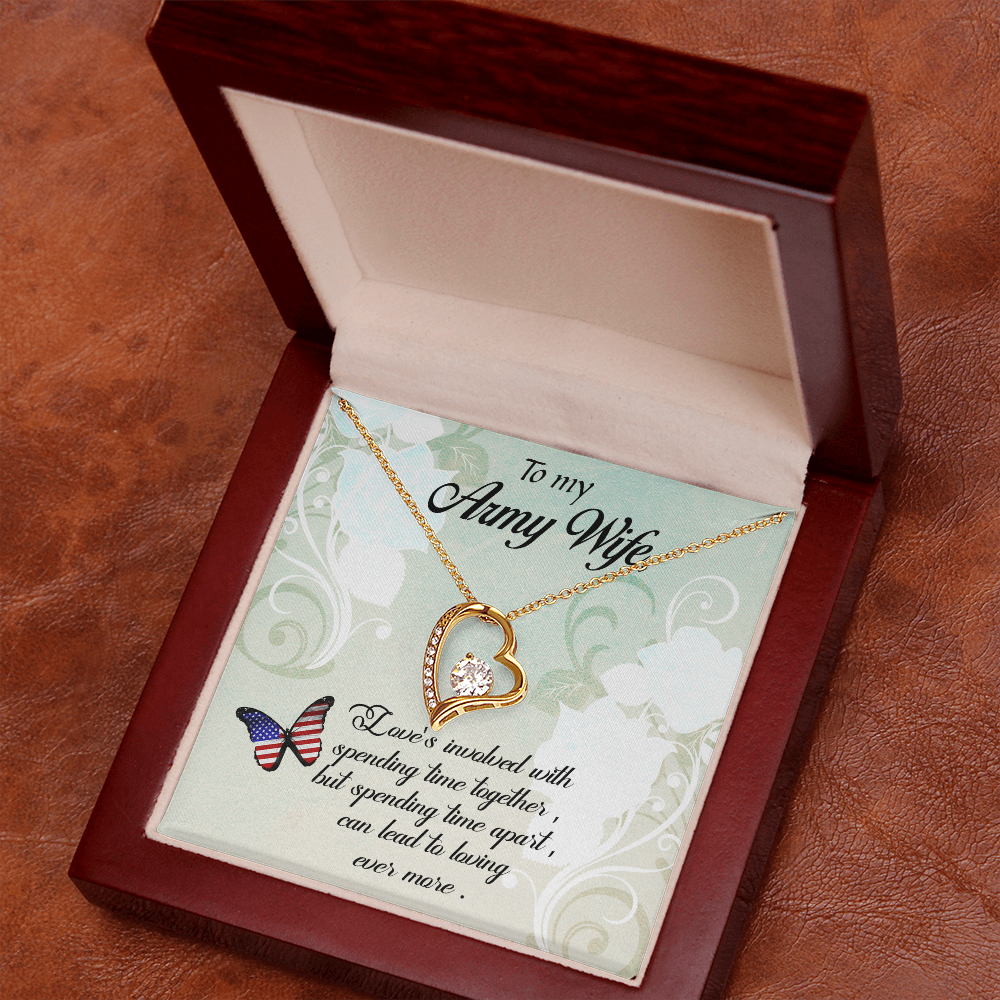 To My Wife Spending Time Together Army Wife Forever Necklace w Message Card-Express Your Love Gifts