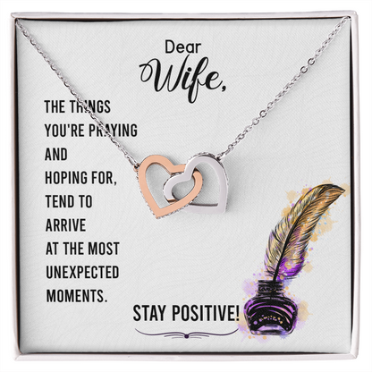 To My Wife Stay Positive Inseparable Necklace-Express Your Love Gifts