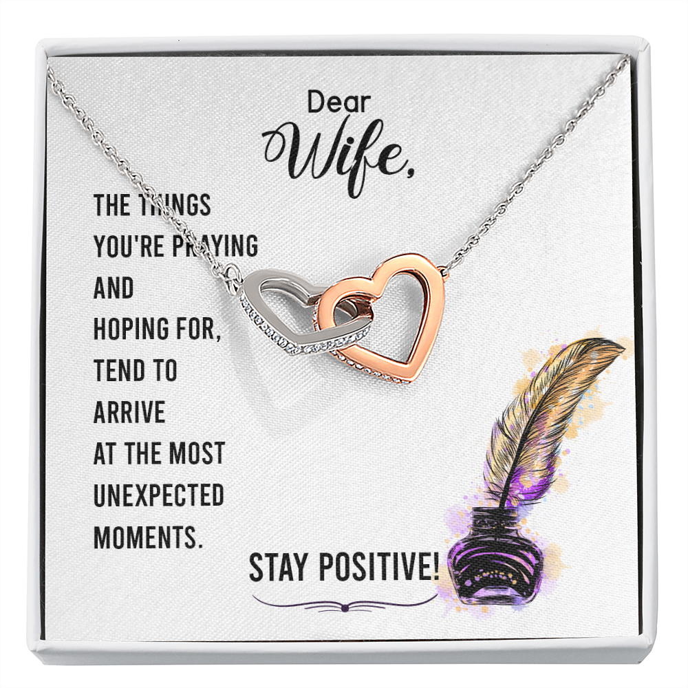 To My Wife Stay Positive Inseparable Necklace-Express Your Love Gifts