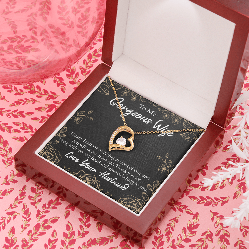 To My Wife Thank You For Being With Me Forever Necklace w Message Card-Express Your Love Gifts