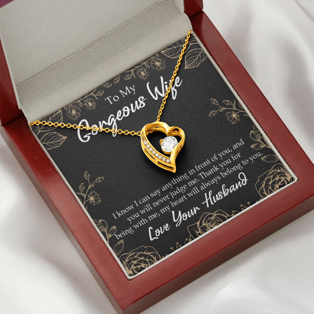 To My Wife Thank You For Being With Me Forever Necklace w Message Card-Express Your Love Gifts