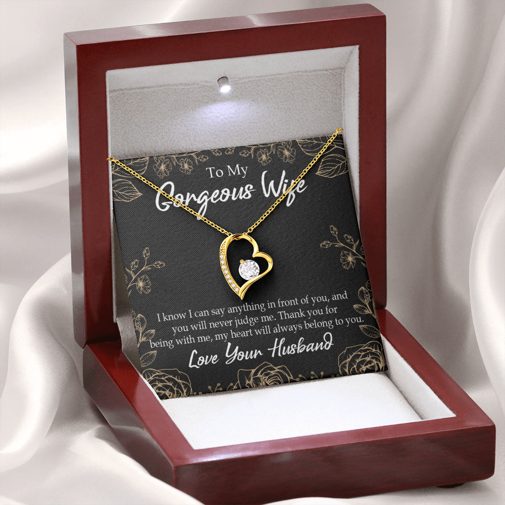 To My Wife Thank You For Being With Me Forever Necklace w Message Card-Express Your Love Gifts