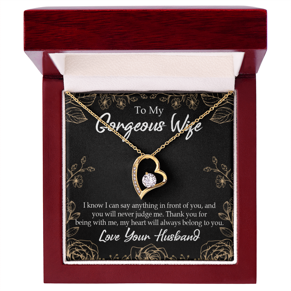 To My Wife Thank You For Being With Me Forever Necklace w Message Card-Express Your Love Gifts