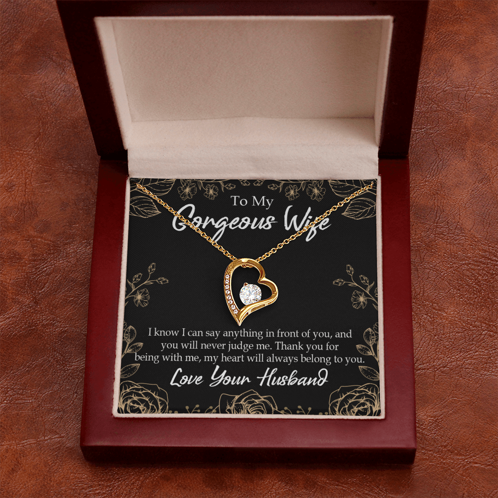 To My Wife Thank You For Being With Me Forever Necklace w Message Card-Express Your Love Gifts