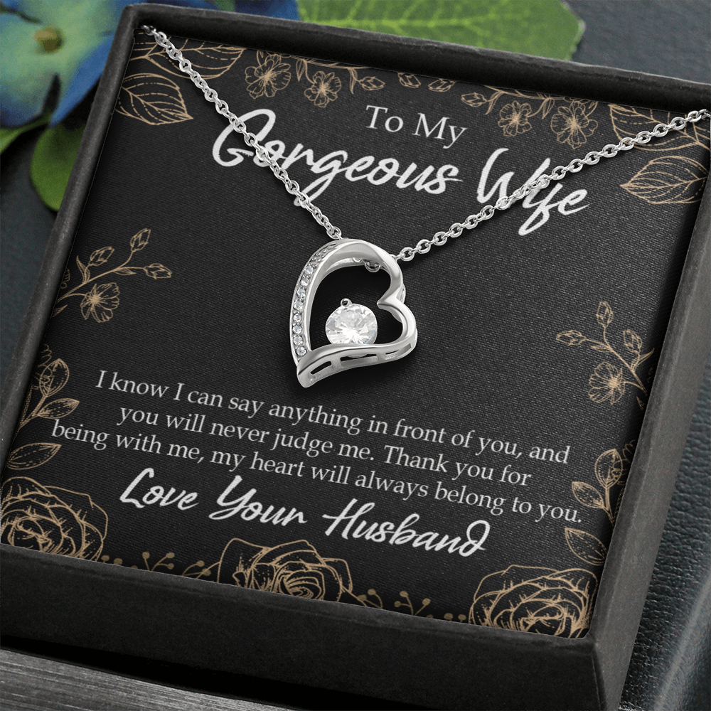 To My Wife Thank You For Being With Me Forever Necklace w Message Card-Express Your Love Gifts